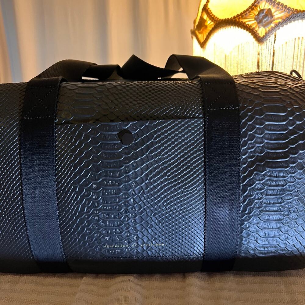 Weekend genuine leather duffel bag python style N… - image 2